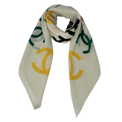 chanel logo silk scarf|Chanel silk scarf price.